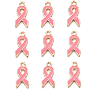 Rosa Schleife Anhänger Metall Emailliert für DIY Halskette Schmuck Zubehör Accessoires