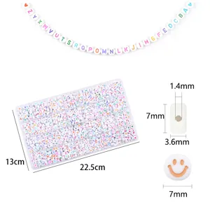 24 Grids DIY Letter Beads Kit Colorful Alphabet Beads Set with Storage Box Craft