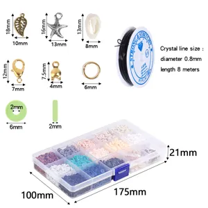 DIY clay bead jewelry making kit with colorful polymer beads charms and storage box.