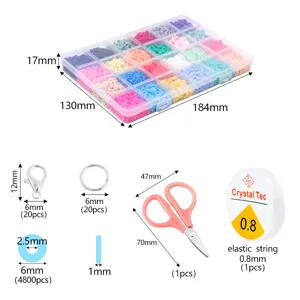 24 grid colorful clay beads set with storage box DIY bracelet necklace jewelry making kit