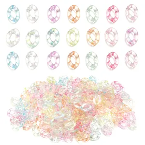 Eslabones de cadena abiertos de acrílico de colores transparentes, ideales para bolsos DIY.