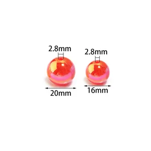 Acrylic crackle beads 20mm 16mm transparent crackle round beads DIY handmade jewelry making