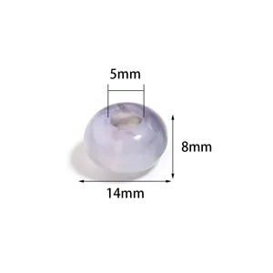 Acrylic abacus large hole bead DIY bracelet spacer translucent crystal loose jewelry accessory