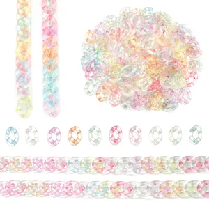 Conectores de Eslabones de Cadena Abiertos de Acrílico Coloridos Transparentes Para Bolsos Bricolaje Cadenas para Gafas Accesorios Joyería