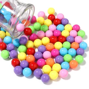 Perles rondes sans trou macaron acrylique unies DIY résine époxy faits main accessoires