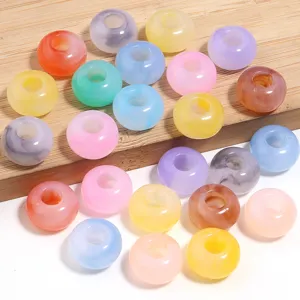 Colorful acrylic abacus beads large hole loose beads for DIY bracelet jewelry accessories making