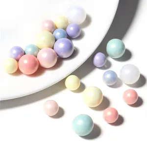 Perles rondes en acrylique macaron pour remplissage de résine artisanale DIY et bijoux accessoires.