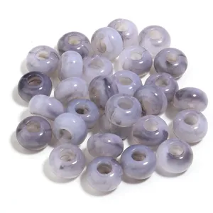 Purple acrylic large hole loose beads for DIY bracelet jewelry making and crafting projects