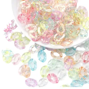 Eslabones de cadena abiertos transparentes coloridos de acrílico para bolsos y gafas DIY.
