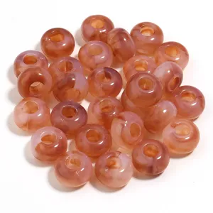 Acrylic large hole beads transparent loose beads for DIY bracelets jewelry making accessories.