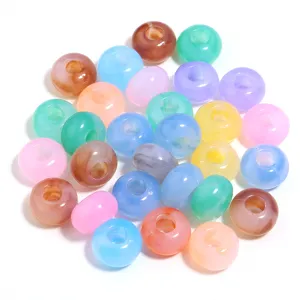 Colorful acrylic abacus large hole beads for DIY handmade bracelets and jewelry accessories