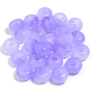 Purple acrylic loose beads large hole spacer beads for DIY jewelry making and bracelets