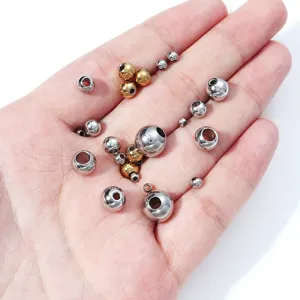 Perline tonde in metallo galvanizzato in acciaio inox braccialetto DIY collana accessori