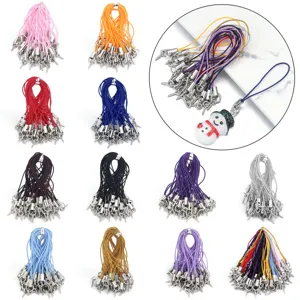 50 Pièces Cordon de Lanière de Téléphone en Polyester Tissé à la Main Avec Vis à Œil Accessoires de Bijoux DIY