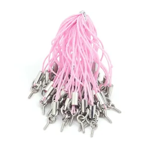 DIY ruban polyester coloré tressé fait main vis œil téléphone lanière accessoires