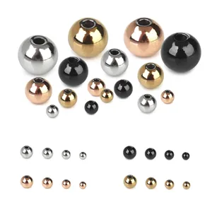 Perline Sciolte Rotonde in Acciaio Inossidabile Perline Distanziatrici Con Foro Dritto per la Creazione di Braccialetti e Collane Fai da Te Accessori