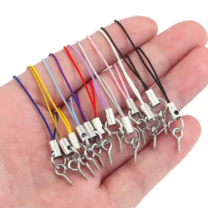 Bracelets de lanière de breloque de téléphone DIY colorés avec des goupilles à vis en métal.