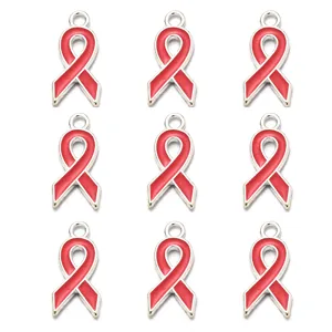 Roter Emaille Bewusstseinsband Anhänger Legierung für DIY Halskette Schmuckherstellung Detail.