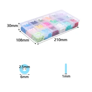 24-grid DIY polymer clay beads storage box with precise dimensions for jewelry making.