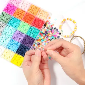 Polymer clay beads 24 grids box DIY handmade bracelet necklace craft accessories set