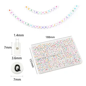 24 grid acrylic alphabet letter beads storage box set colorful DIY craft jewelry making kit