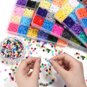 24 Grid Colorful Polymer Clay Beads DIY Craft Set Bracelet Necklace Making Accessories