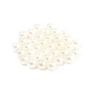White ABS imitation pearl beads straight hole loose beads for DIY jewelry making accessories