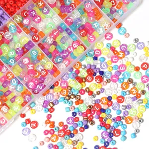 24 grid colorful alphabet beads set diy handmade jewelry making supplies with storage box