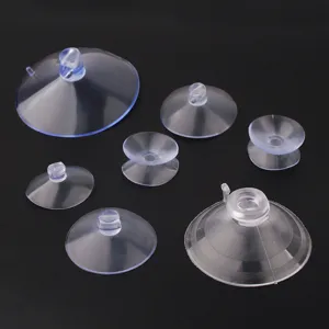 Transparent Suction Cup Hooks Strong Mushroom Head Wall Hanging For Wedding Car Glass Tile Decoration Double Sided Perforated Plastic Suction Cups