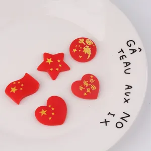 Resin DIY accessories red star flag handmade mobile phone case hair clip craft material