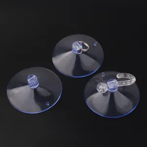 Transparent strong suction cup hook detail view, ideal for glass and tile smooth surfaces.