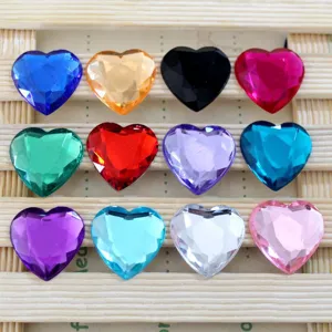 25mm herz acryl strasssteine flache rückseite kristall diamanten für diy schmuck handwerk