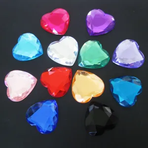 25mm herz flache rückseite acryl strasssteine diy handgemachte schmuck zubehör edelsteine