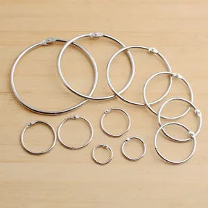 Anneaux Articulés en Métal pour Feuilles Mobiles Reliure DIY Album Photo Calendrier Anneaux Circulaires Argent