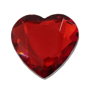Roter Herz Acryl Flachrücken Strassstein 25mm DIY Basteln Schmuck Deko Edelstein Hauptansicht