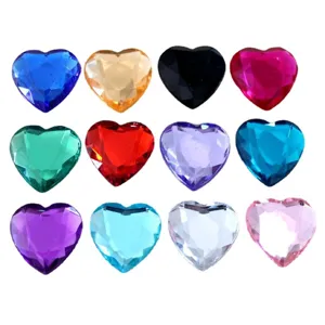 Bunte herzförmige Acryl-Strasssteine DIY Bastel-Edelsteine für handgefertigte Accessoires