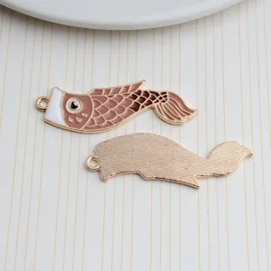 Enamel koi fish alloy charm pendant DIY jewelry making accessories for handmade necklace