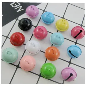 Colorful metal jingle bells 22mm painted pendants for DIY handmade bracelets and pet items.