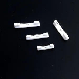 Épingles de Sûreté en Plastique Blanc pour Badge Bricolage Carte d'Identité Étiquette de Nom Base Épingles Broche Artisanat