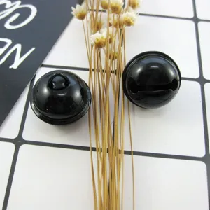 22mm black baked paint bell DIY jewelry accessory, suitable for handmade pet necklaces and bracelets.