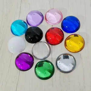 Strass en acrylique dos plat 30mm cabochons demi-ronds lisses accessoires de bijoux DIY