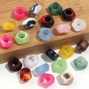 Colorful acrylic loose beads large hole abacus beads DIY charm bracelet jewelry accessories