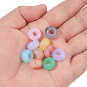 Colorful acrylic large hole beads for DIY handmade bracelets jewelry making accessories.