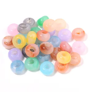 Colorful acrylic large hole beads for DIY handmade bracelet spacer jewelry making