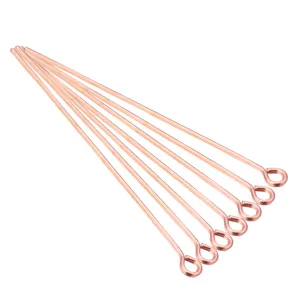 Copper plated metal eye pins headpins for DIY jewelry making and craft connector accessories