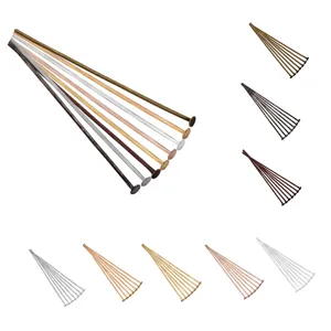 Electroplated Iron Flat Head Pins DIY Jewelry Making T Pins For Handcrafted Earrings Necklaces Craft Finding Accessories Multi Color