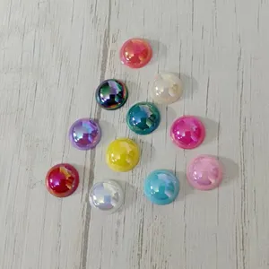 10mm flatback acrylic rhinestones colorful cat eye cabochons for DIY craft jewelry making decor