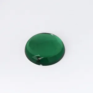 Cabochon piatto in acrilico verde da 40mm, dettaglio liscio per creazione gioielli fai da te.