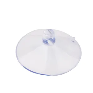 Transparent plastic suction cup with mushroom head for glass and tile wall mounting decoration.