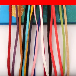 Colorful Korean velvet deerskin cords for DIY handmade jewelry and bracelet crafting.